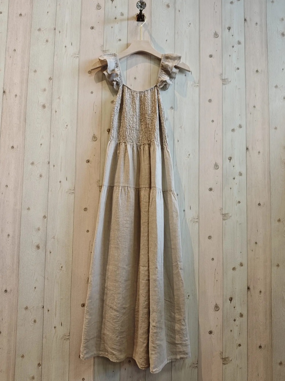 Italian Linen Flared Strap Dress 🤎